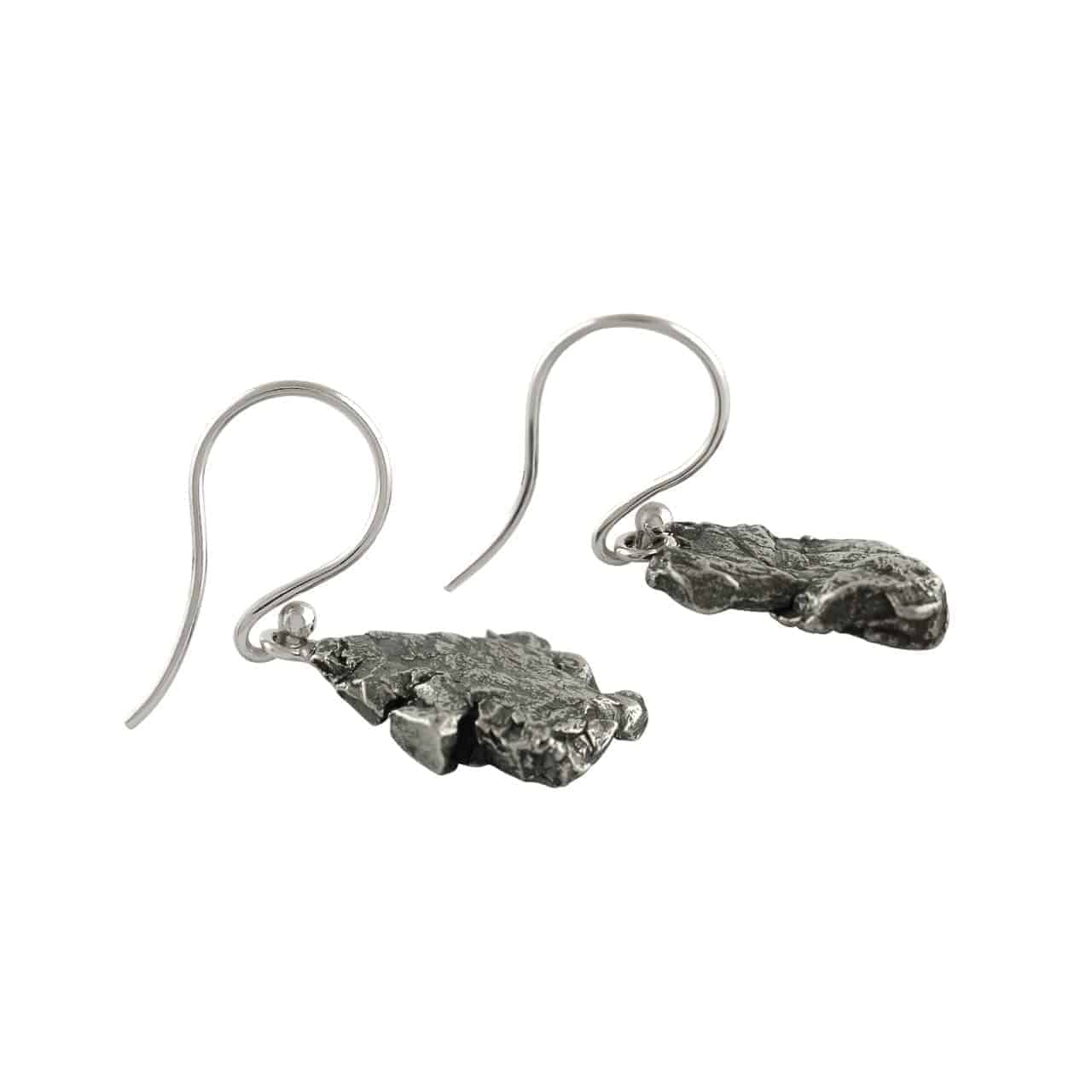 Starborn Campo del Cielo Meteorite Dangle Earrings in Sterling Silver