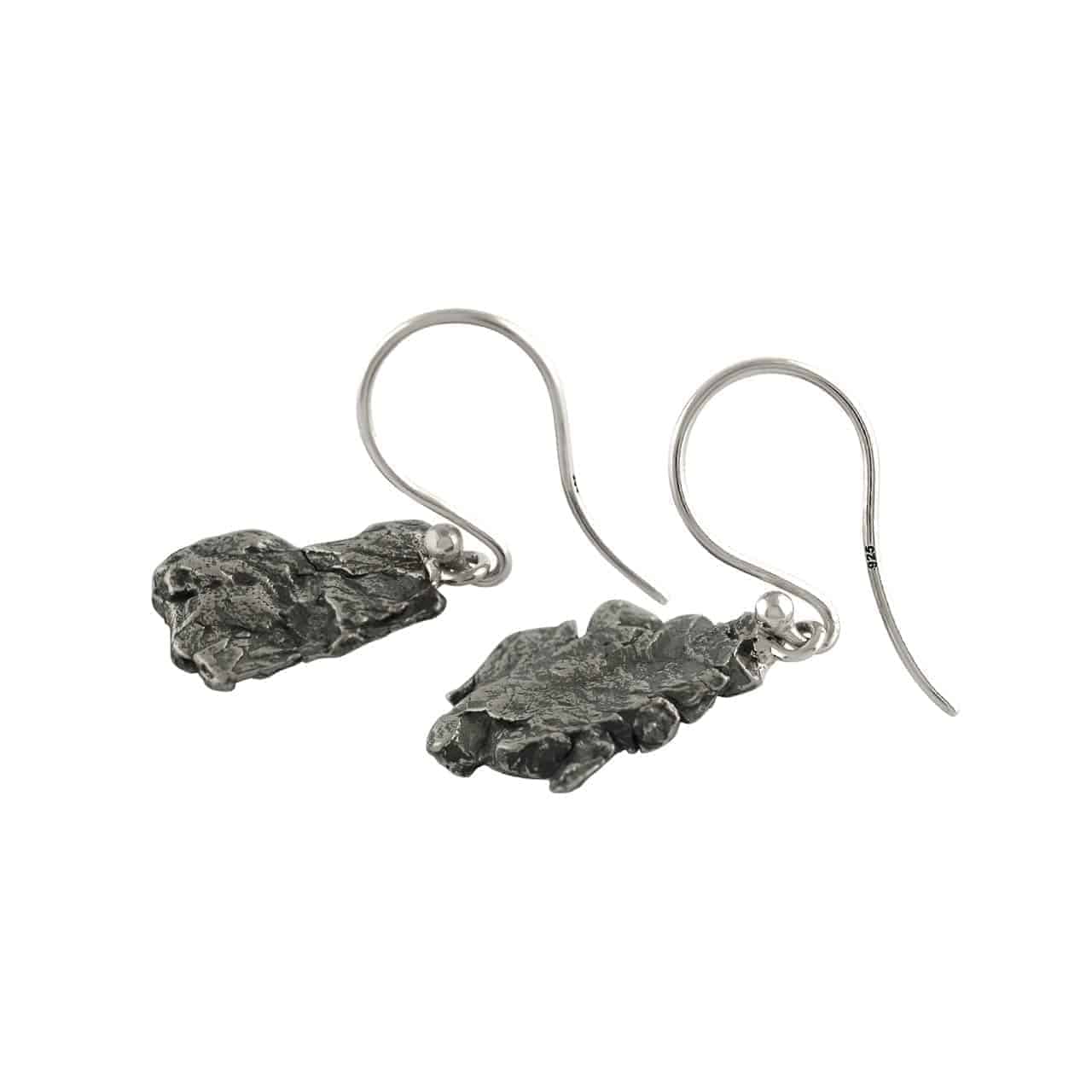 Starborn Campo del Cielo Meteorite Dangle Earrings in Sterling Silver