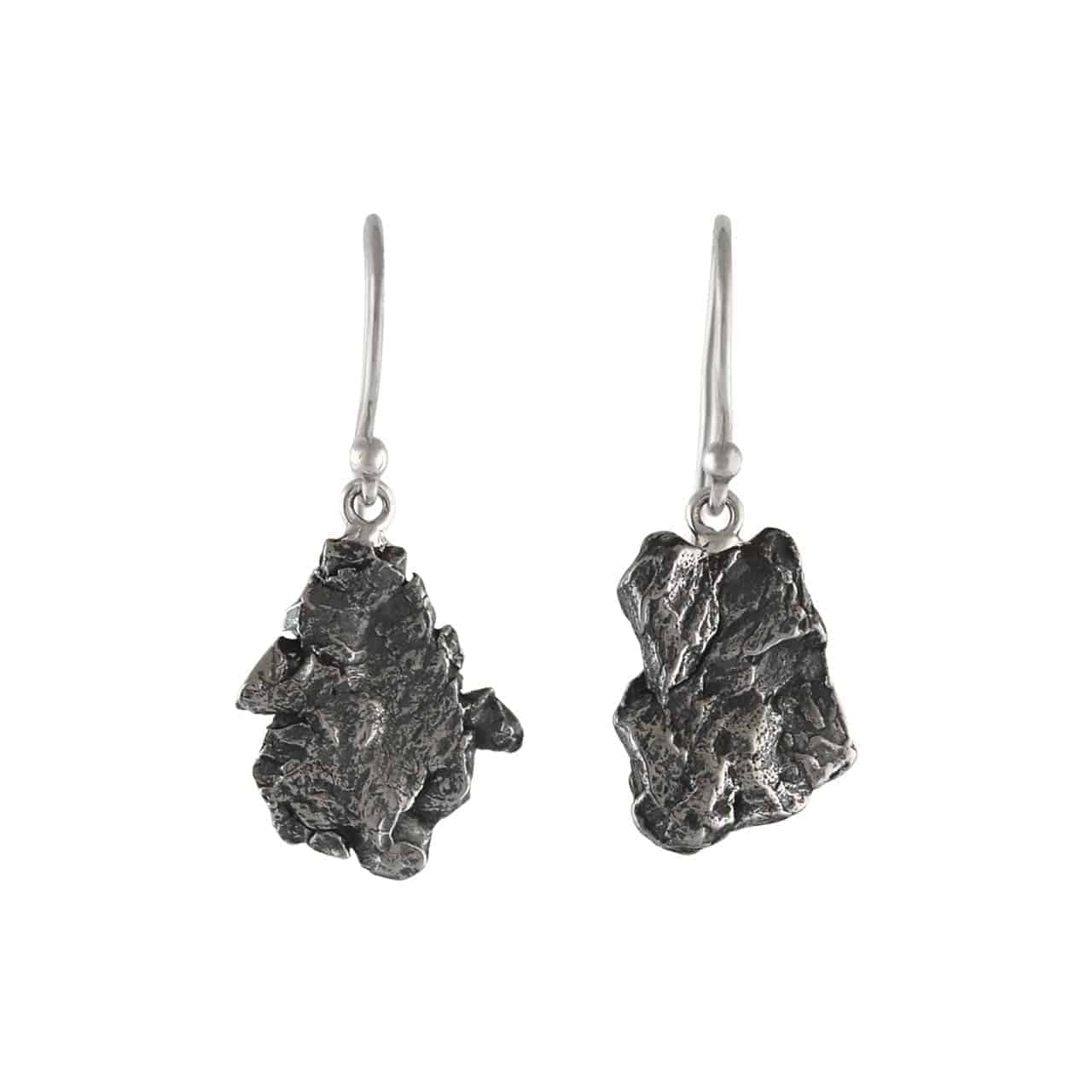 Starborn Campo del Cielo Meteorite Dangle Earrings in Sterling Silver