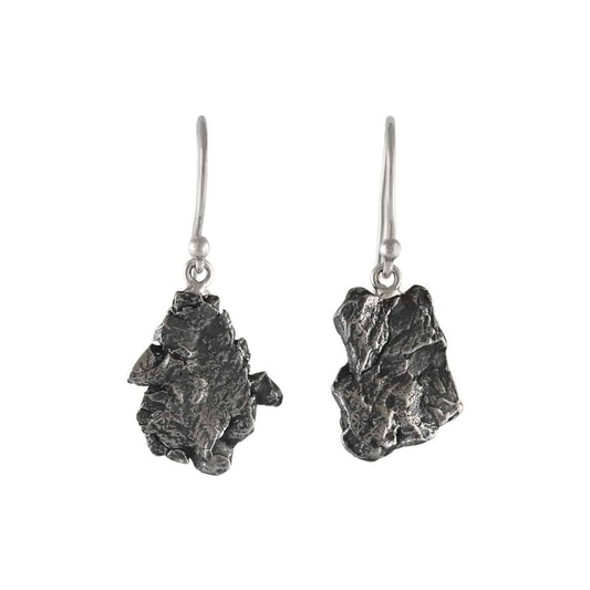 Starborn Campo del Cielo Meteorite Dangle Earrings in Sterling Silver