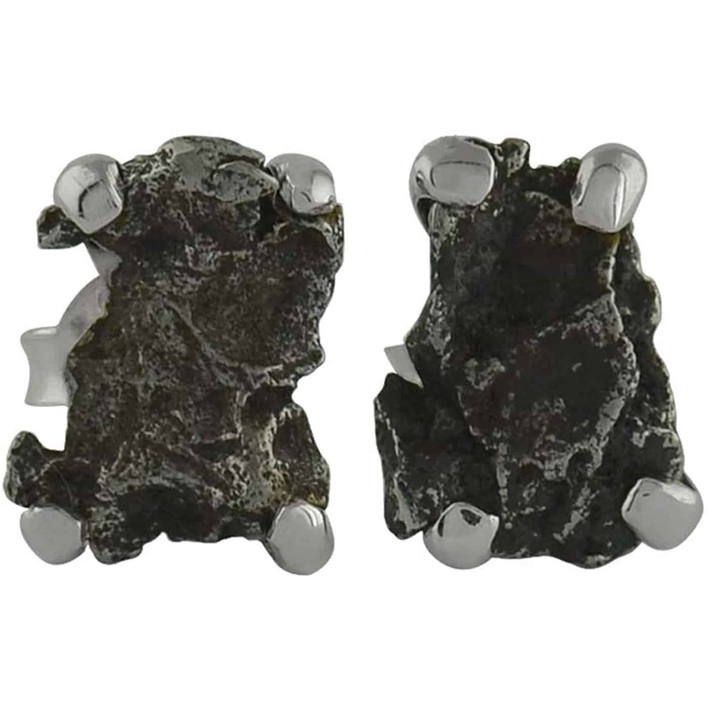 Starborn Campo del Cielo Meteorite Post Earrings in Sterling Silver