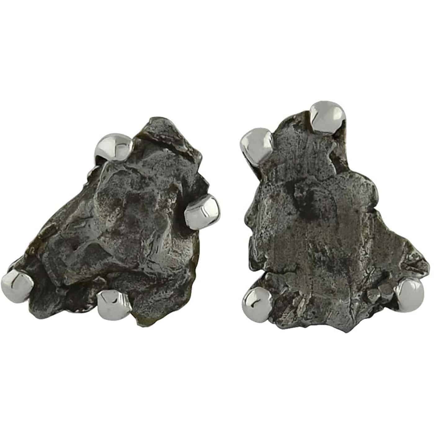 Starborn Campo del Cielo Meteorite Post Earrings in Sterling Silver