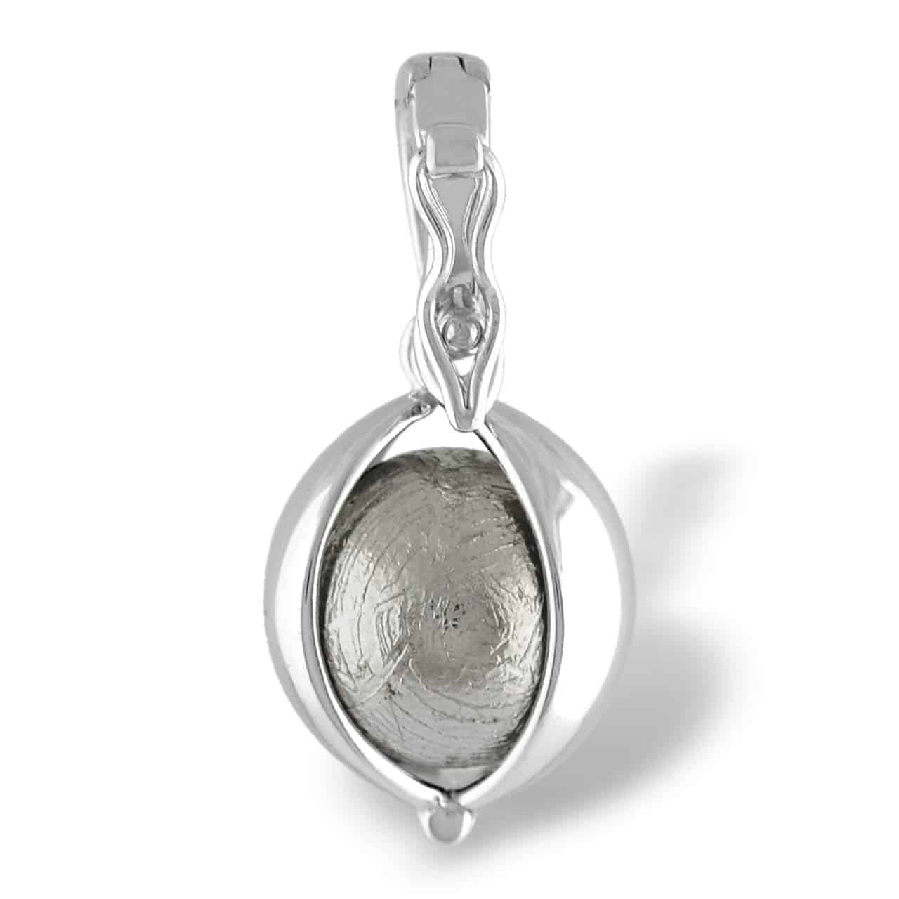 Starborn Muonionalusta Meteorite Sphere Hinged Pendant in Sterling Silver