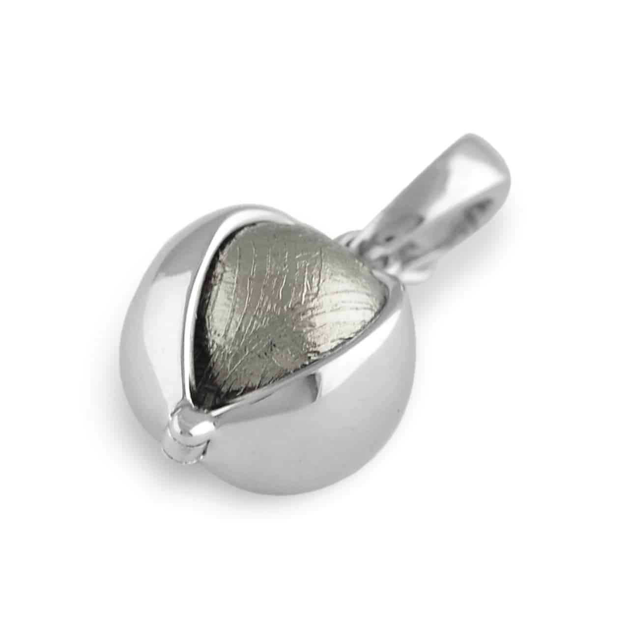 Starborn Muonionalusta Meteorite Sphere Hinged Pendant in Sterling Silver