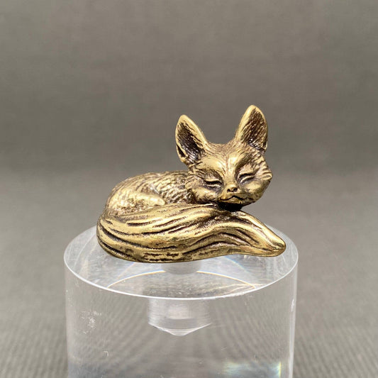 Brass Sleeping Fox Crafts Decoration Desktop Ornaments