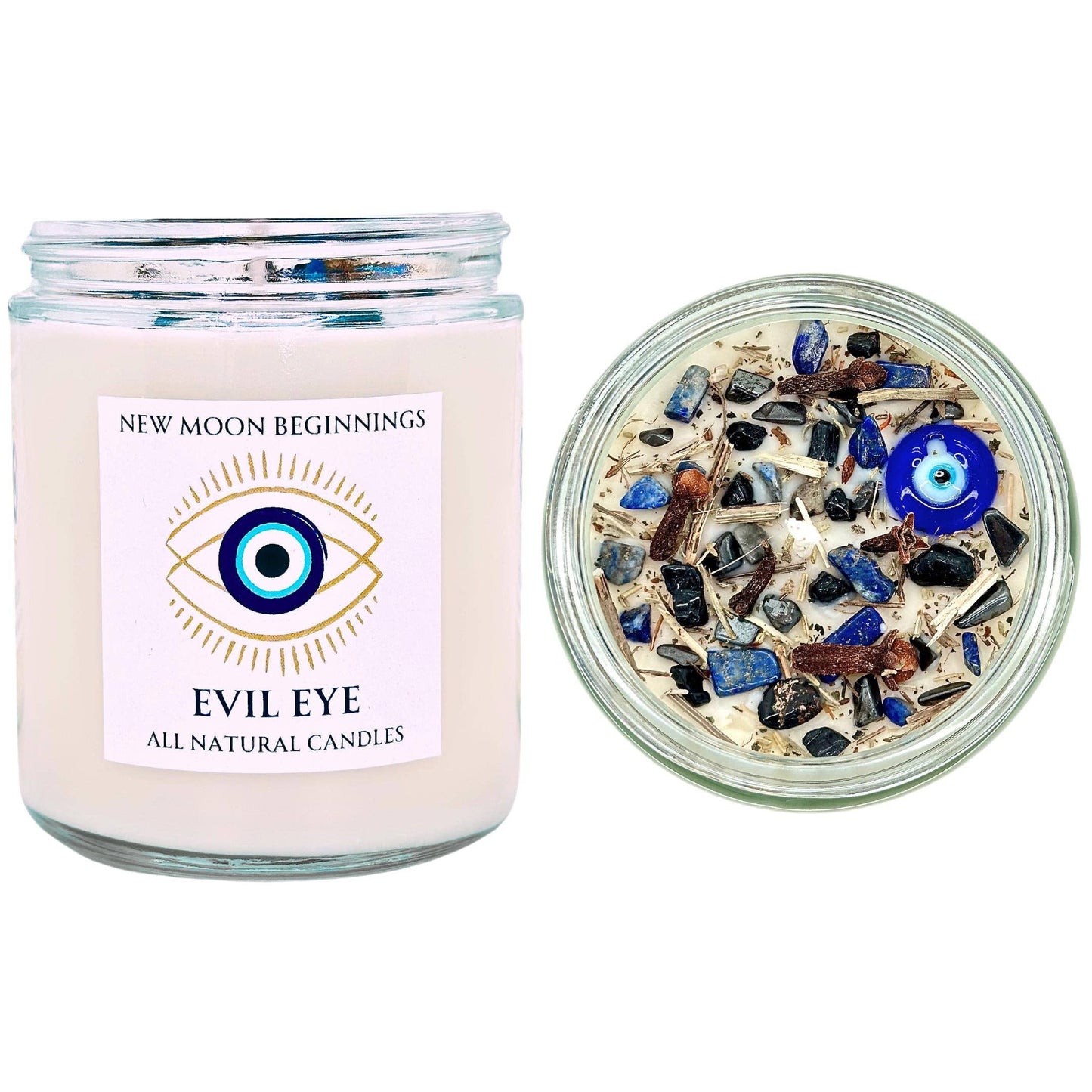 Evil Eye Protection Candle by New Moon Beginnings: 9oz Glass Jar