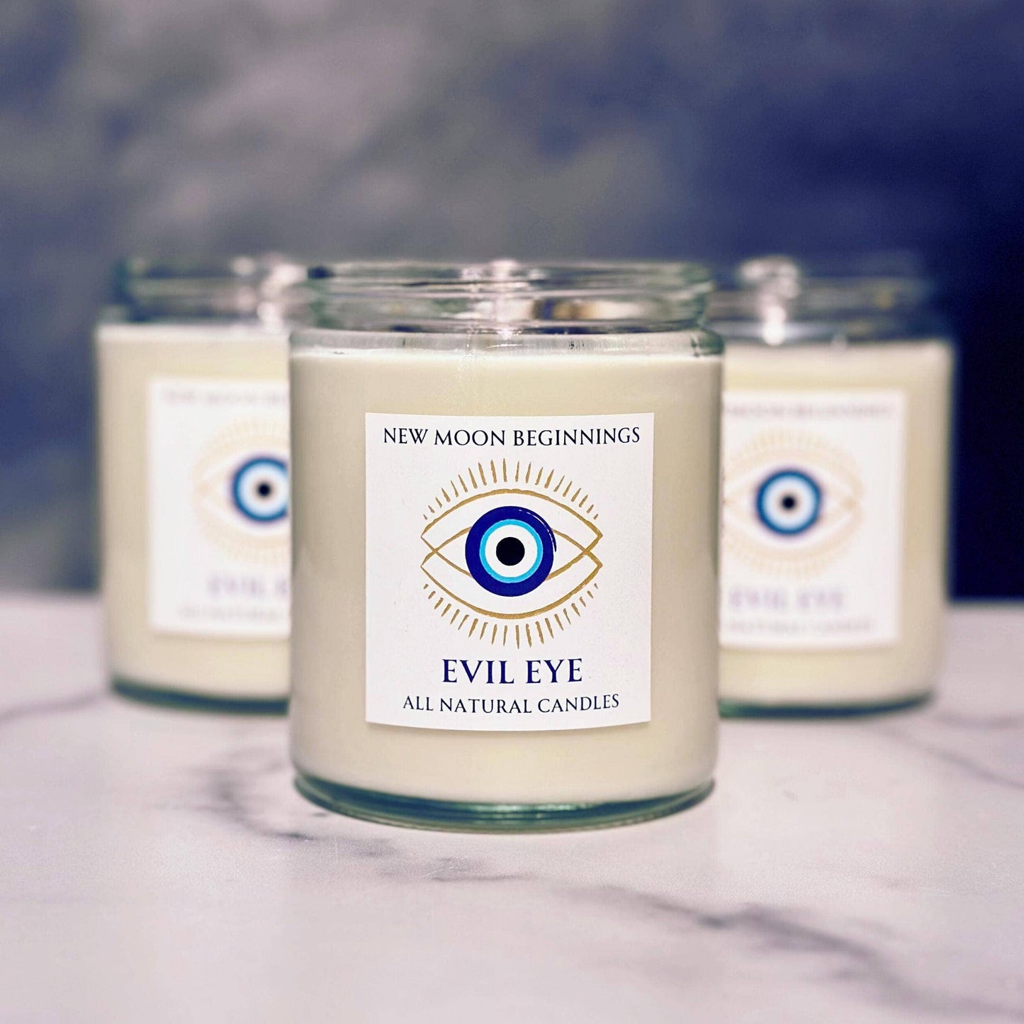 Evil Eye Protection Candle by New Moon Beginnings: 9oz Glass Jar