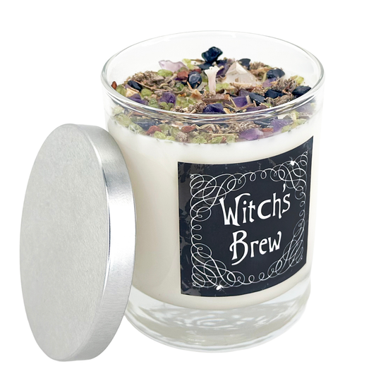 Witch's Brew Candles - Crystal Candle - Halloween Candle: 7.75oz Round Glass