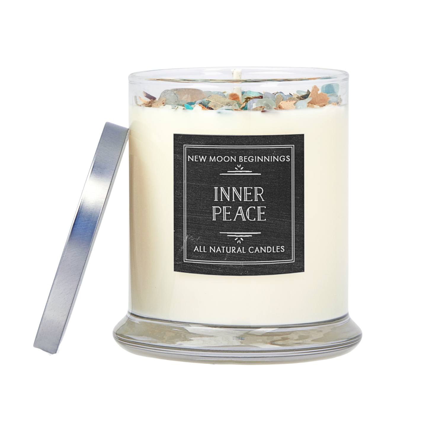 Inner Peace Candle - Soy Crystal Candle (Crystal Waters): 7.75oz Round Glass