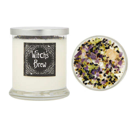 Witch's Brew Candles - Crystal Candle - Halloween Candle: 12oz Round Glass