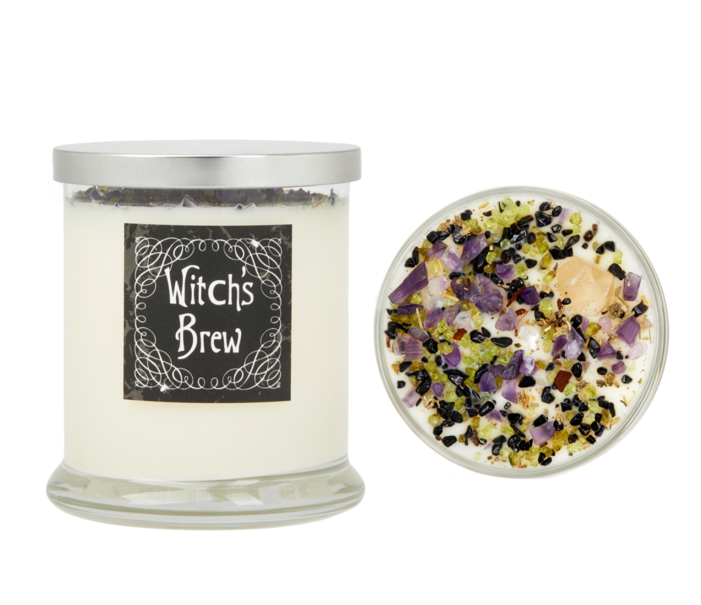Witch's Brew Candles - Crystal Candle - Halloween Candle: 7.75oz Round Glass