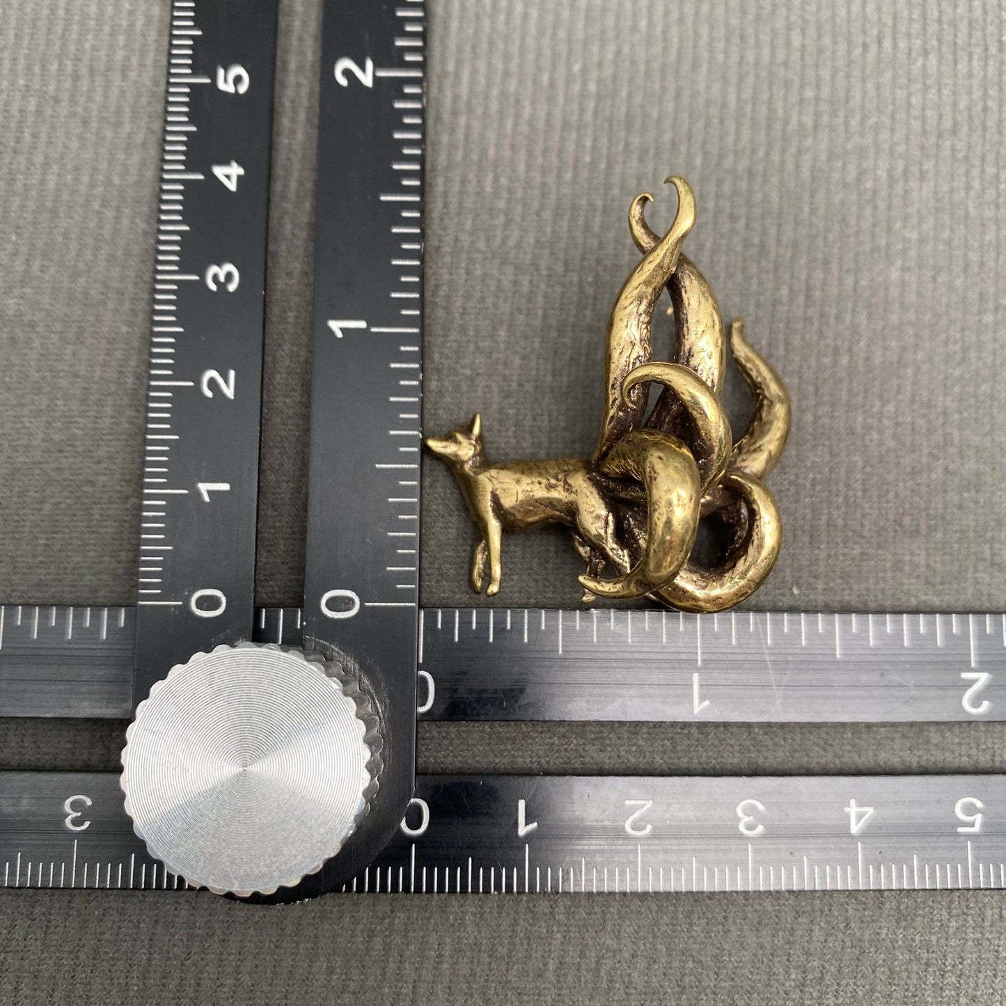 Brass Eight Tailed Fox Crafts Decoration Desktop Ornaments