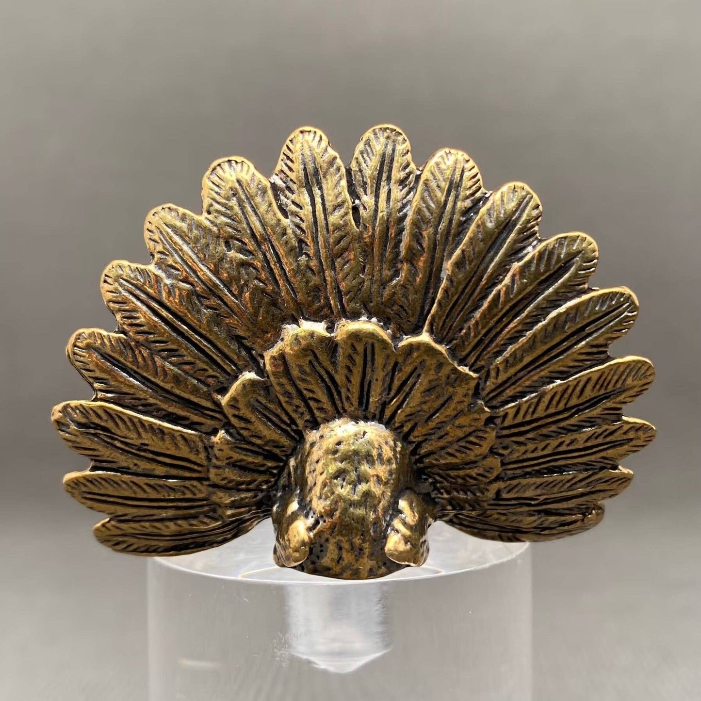 Peacock Spreading Its Tail Brass Crafts Desktop Ornaments