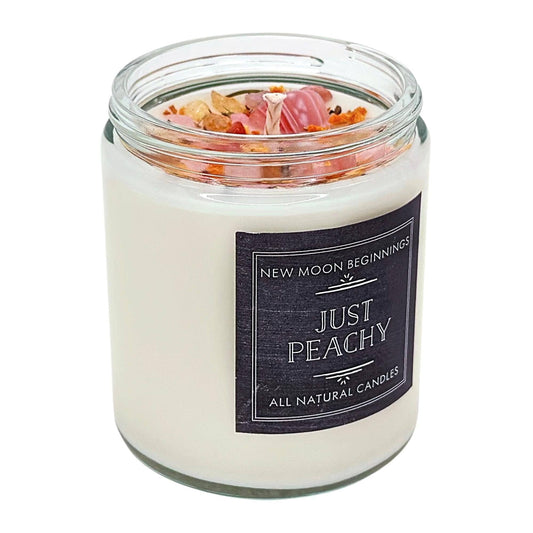 Just Peachy Candle Handmade, Hand Poured Soy Wax Juicy Peach: 9oz Glass Jar