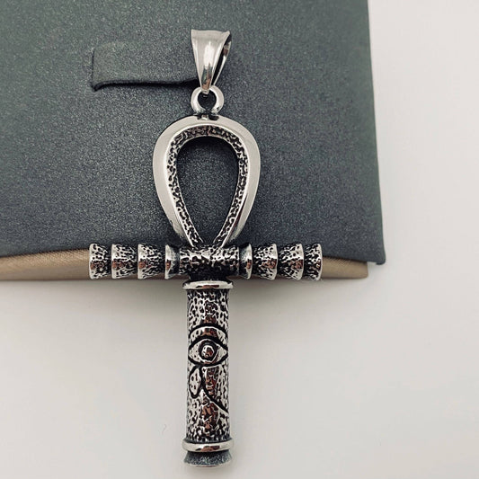 Stainless Steel The Ankh Scepter Charm Pendant - MJ/MNP: Single pendant