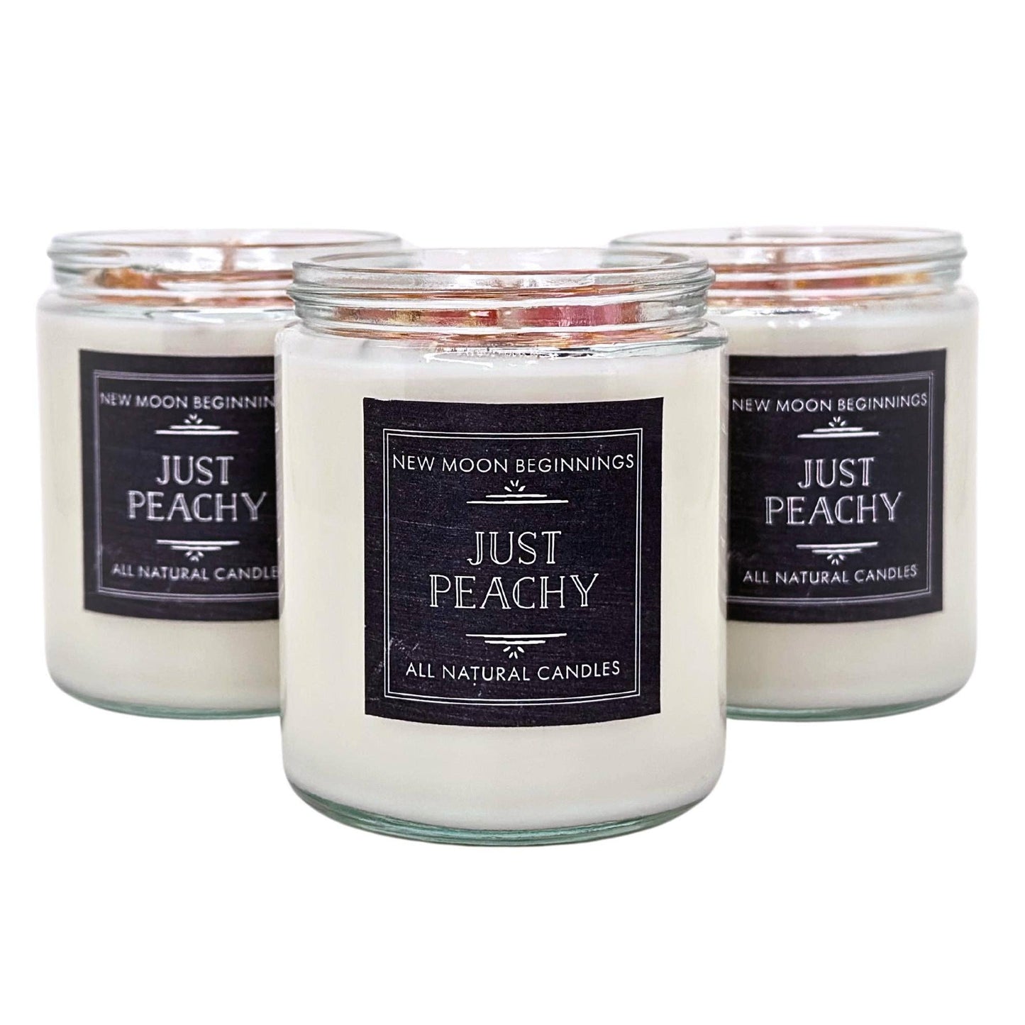 Just Peachy Candle Handmade, Hand Poured Soy Wax Juicy Peach: 9oz Glass Jar