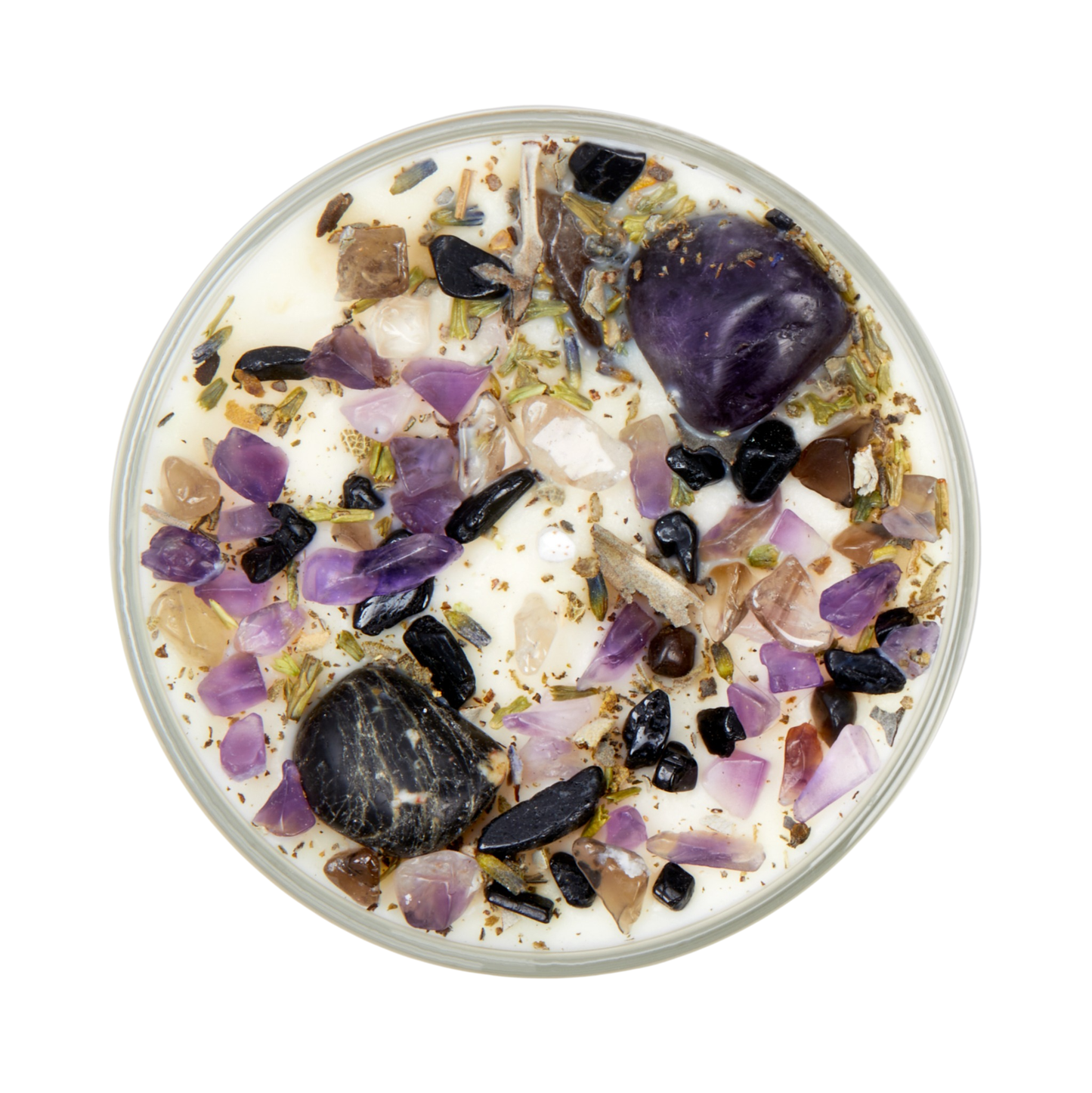 Energy Cleansing Candle - Crystal Candles - Soy Wax: 7.75oz Glass Jar