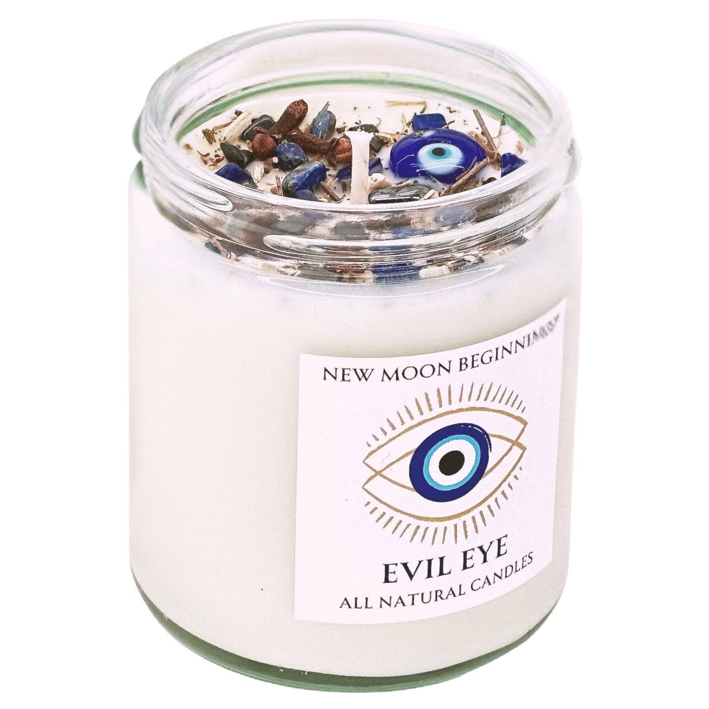 Evil Eye Protection Candle by New Moon Beginnings: 9oz Glass Jar