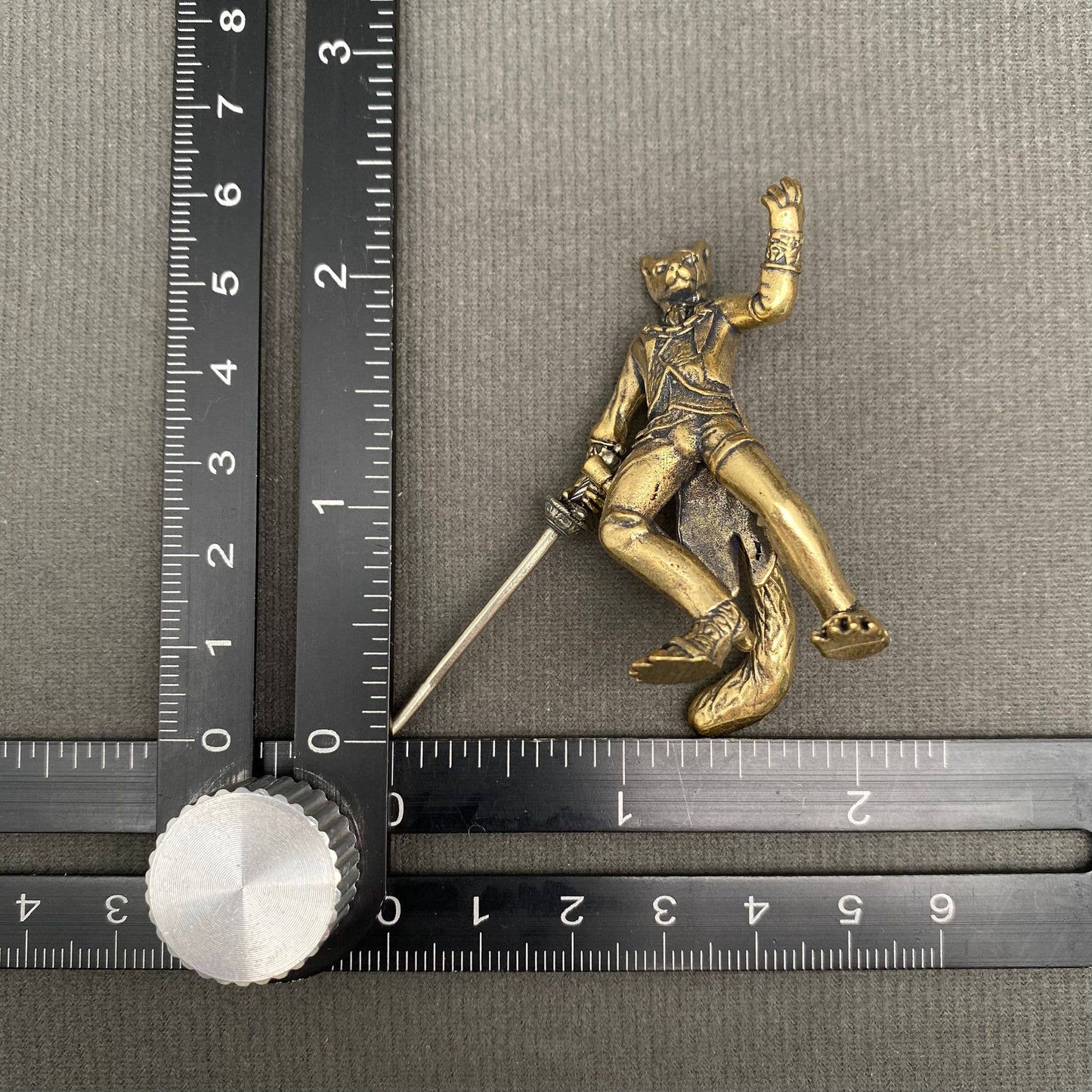 Brass Cat Swordsman Crafts Decoration Desktop Ornaments