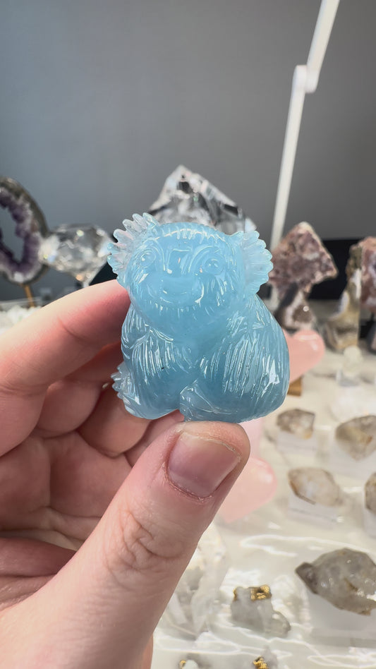 Hand-Carved Brazilian Aquamarine Koala