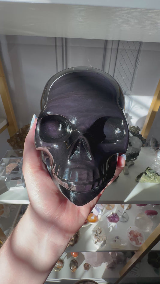 Rainbow Obsidian Skull