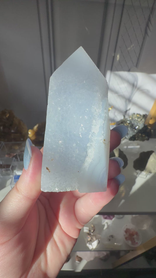 Blue Lace Agate Cluster Tower