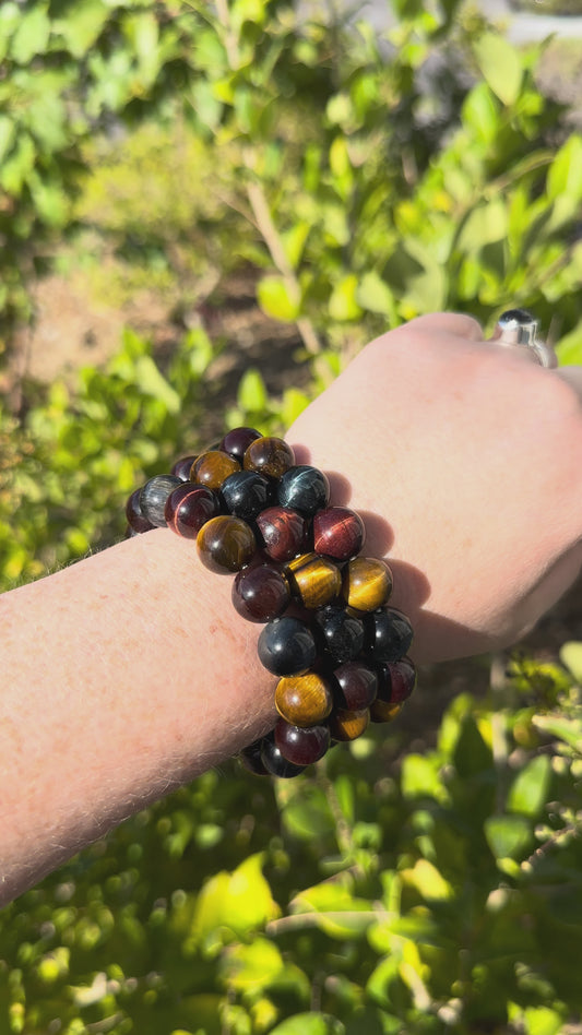 Tri-Colored Tiger’s Eye Bracelet 12mm
