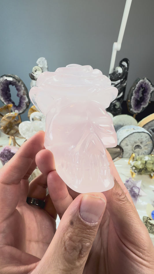 Rose Quartz Skull