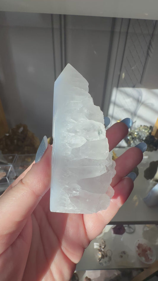 Blue Lace Agate Cluster Tower
