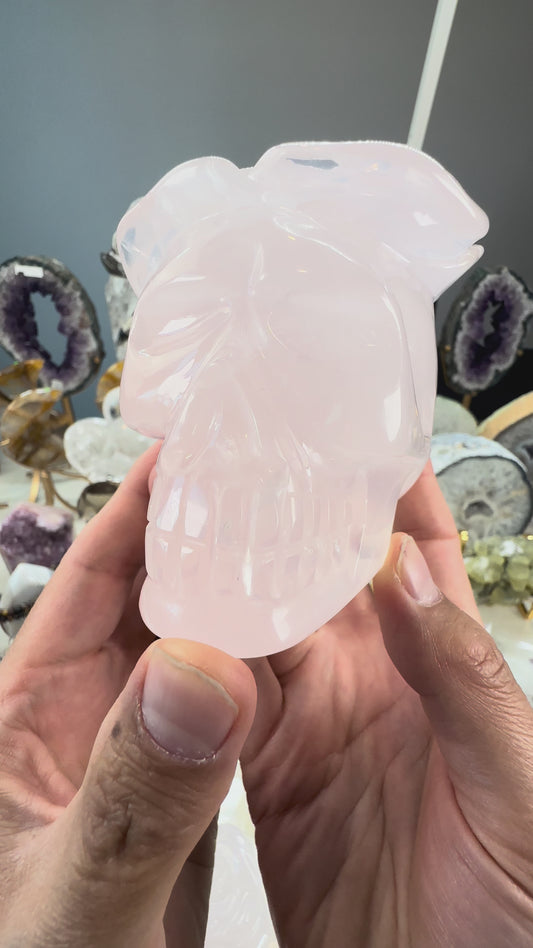 Rose Quartz Skull