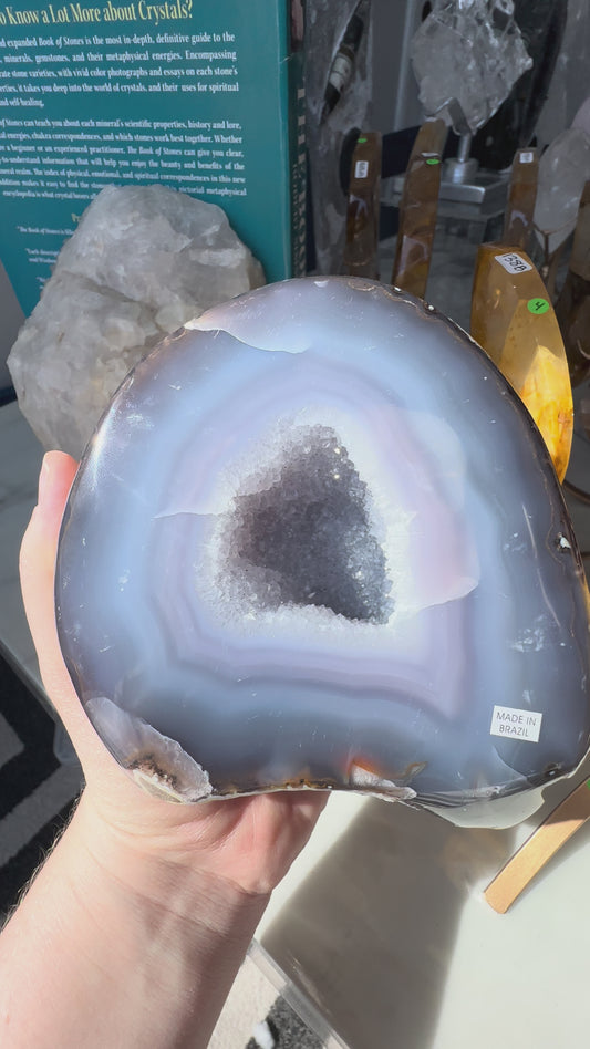 Blurple Druzy Agate Geode