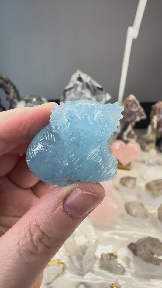 Hand-Carved Brazilian Aquamarine Koala