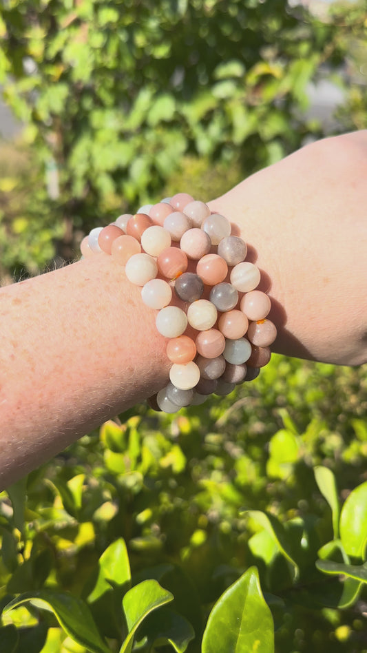 Mixed Moonstone Bracelet 10mm