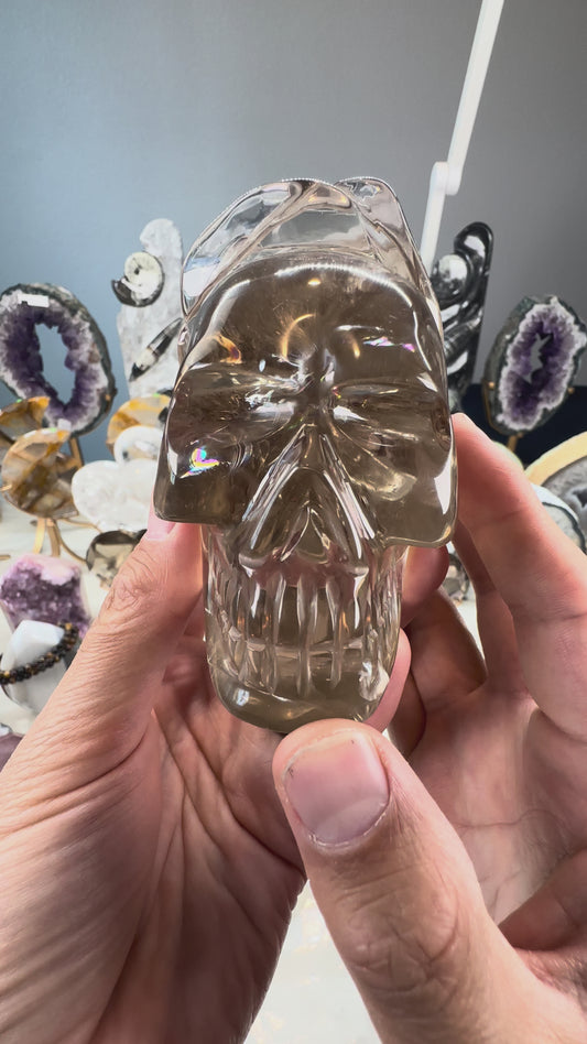Smokey Quartz Skull